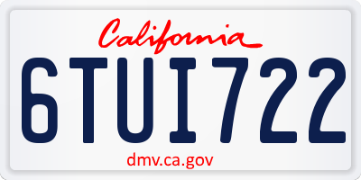 CA license plate 6TUI722