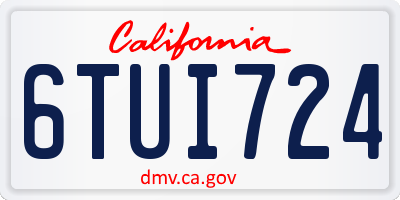 CA license plate 6TUI724