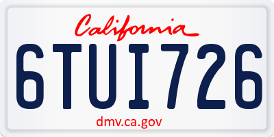 CA license plate 6TUI726
