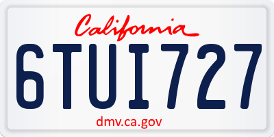 CA license plate 6TUI727