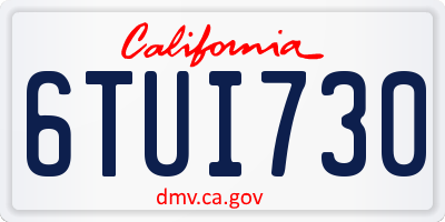 CA license plate 6TUI730