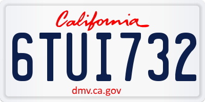 CA license plate 6TUI732
