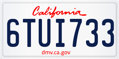 CA license plate 6TUI733