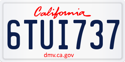 CA license plate 6TUI737