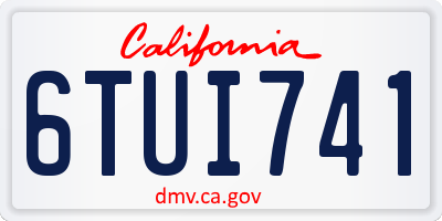 CA license plate 6TUI741