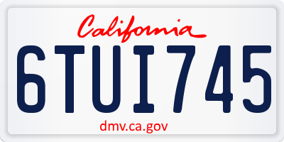CA license plate 6TUI745