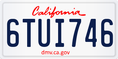 CA license plate 6TUI746
