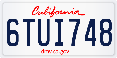 CA license plate 6TUI748