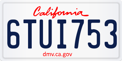 CA license plate 6TUI753