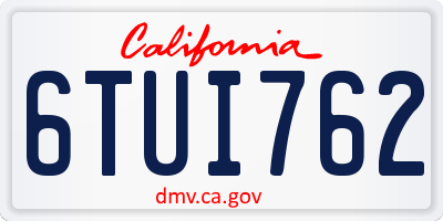 CA license plate 6TUI762