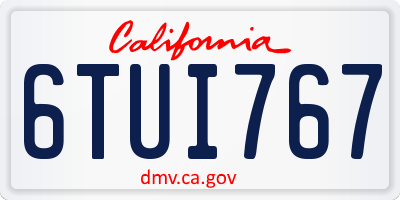 CA license plate 6TUI767