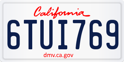 CA license plate 6TUI769