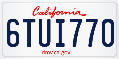 CA license plate 6TUI770