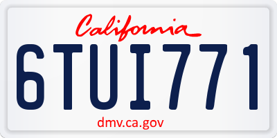 CA license plate 6TUI771