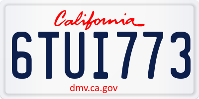 CA license plate 6TUI773