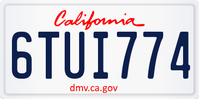 CA license plate 6TUI774