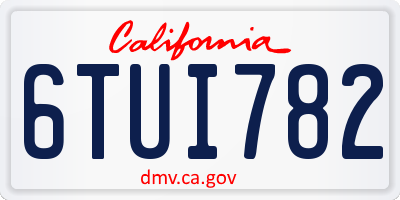 CA license plate 6TUI782