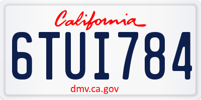 CA license plate 6TUI784