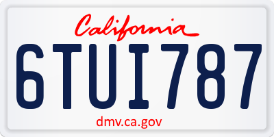 CA license plate 6TUI787