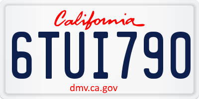 CA license plate 6TUI790