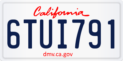 CA license plate 6TUI791