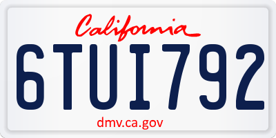CA license plate 6TUI792