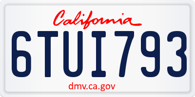 CA license plate 6TUI793