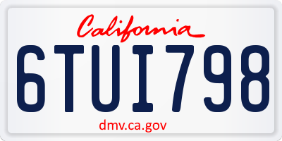 CA license plate 6TUI798