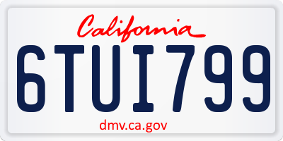 CA license plate 6TUI799