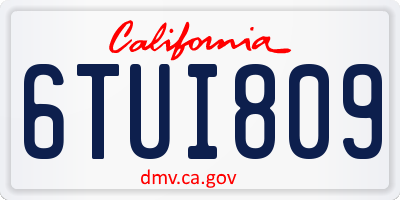 CA license plate 6TUI809