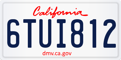CA license plate 6TUI812
