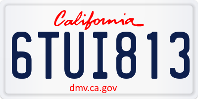 CA license plate 6TUI813