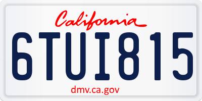 CA license plate 6TUI815