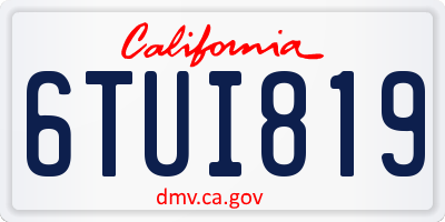 CA license plate 6TUI819