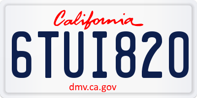 CA license plate 6TUI820