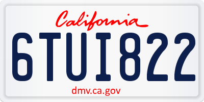 CA license plate 6TUI822