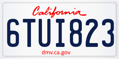 CA license plate 6TUI823