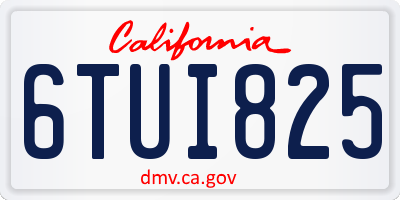 CA license plate 6TUI825