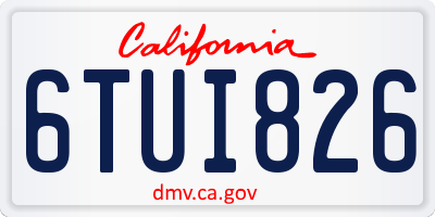 CA license plate 6TUI826
