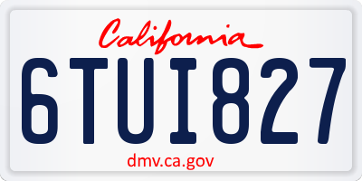 CA license plate 6TUI827