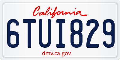 CA license plate 6TUI829