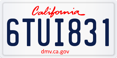 CA license plate 6TUI831