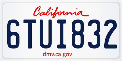 CA license plate 6TUI832