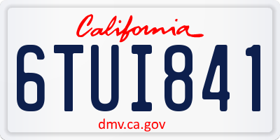 CA license plate 6TUI841