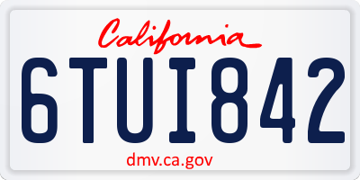 CA license plate 6TUI842