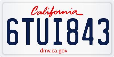 CA license plate 6TUI843