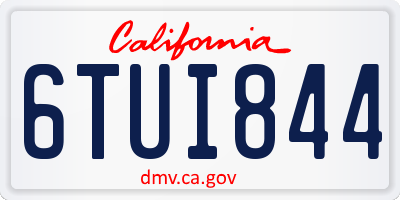 CA license plate 6TUI844