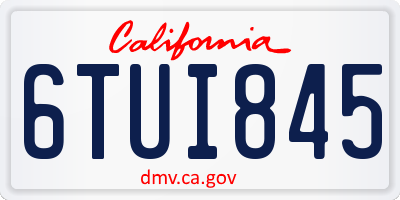 CA license plate 6TUI845