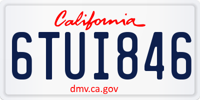 CA license plate 6TUI846