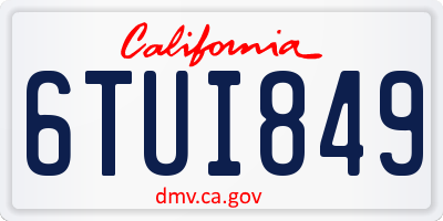 CA license plate 6TUI849